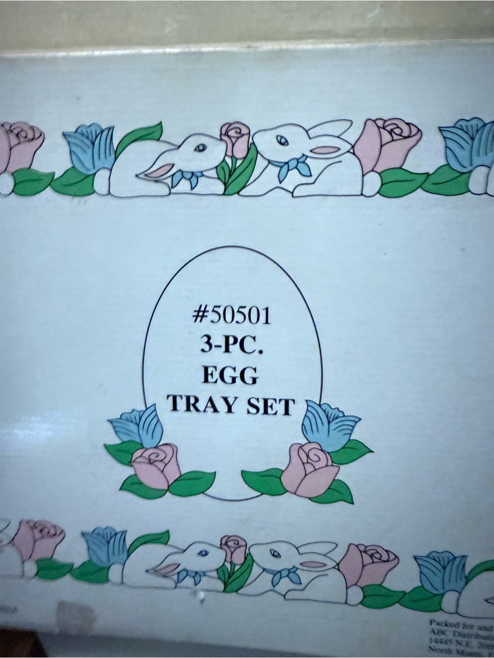 Source Unknown Pastel Bunny Floral Egg Tray Set — Pink, Blue, Green
